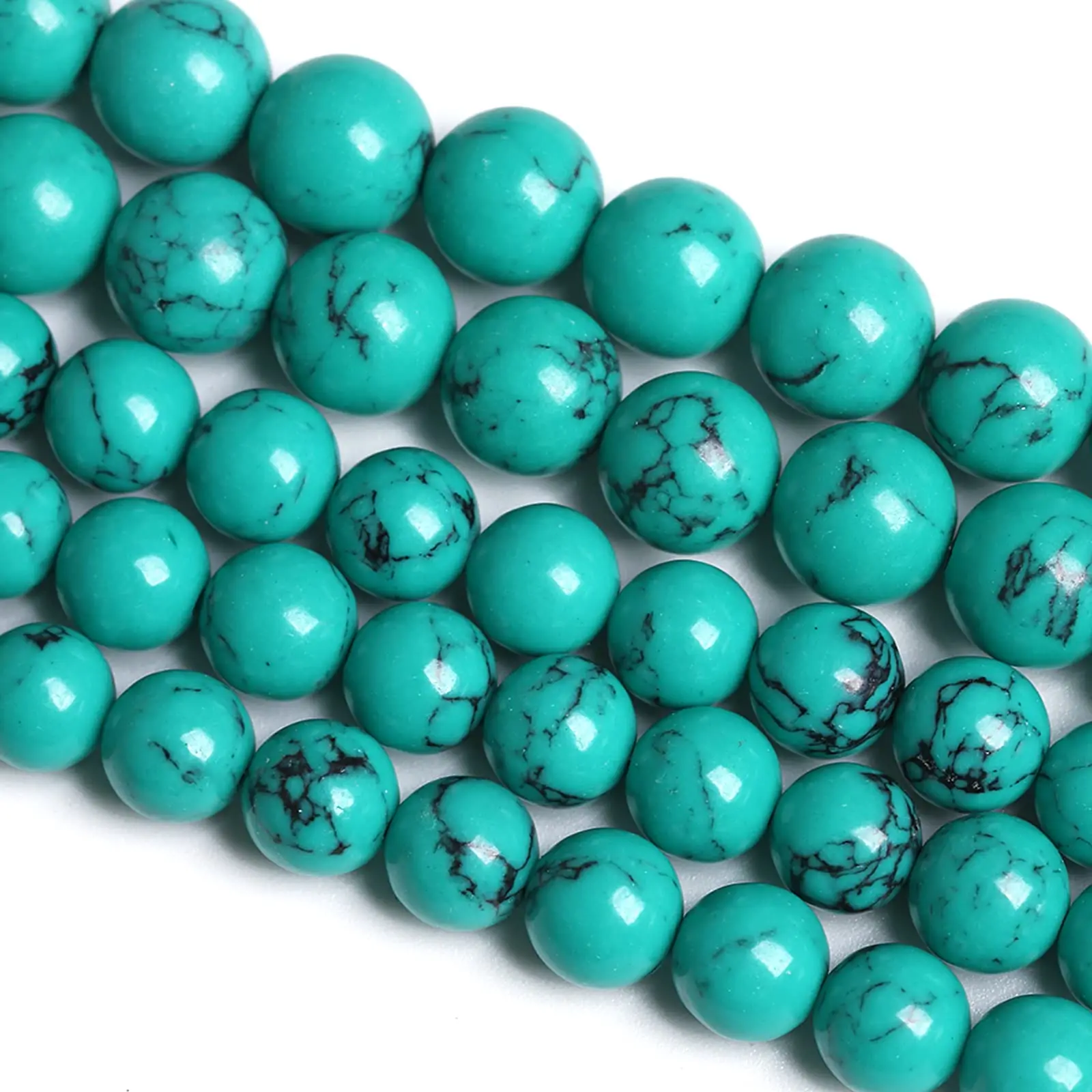 Natursteinperlen, 4–12 mm, grüner Türkis, rund, lose Distanzperlen für Schmuckherstellung, DIY-Armbänder, Ohrring-Zubehör