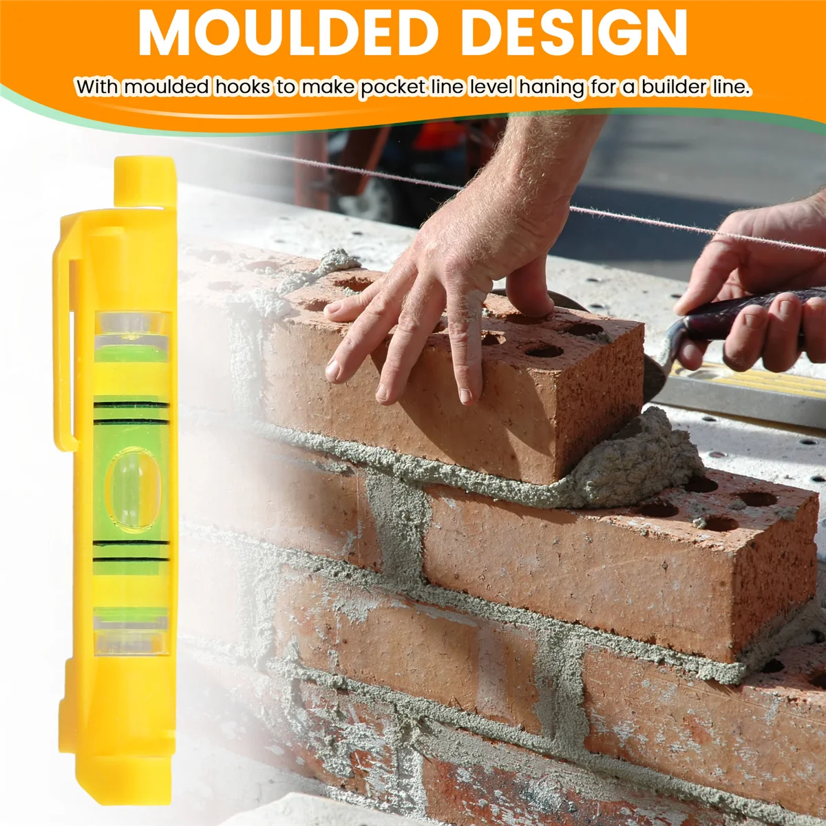 Activity 4Pcs String Level Hanging Line Bubble Levels for Leveling Surveying, Building Trades, Bricklaying, Etc. (Yellow)