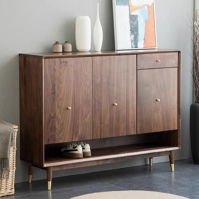 

Североамериканский черный орех, твердая древесина, бревенчатый шкаф для обуви, бытовой вход, прихожая, хранилище из цельного дерева