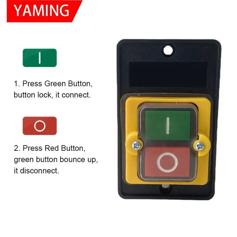 KAO-5 AC 380/220V 10A ON/OFF Water Proof Push Button Switch 6 screws terminals BSP210F-1B machine KA0-5M