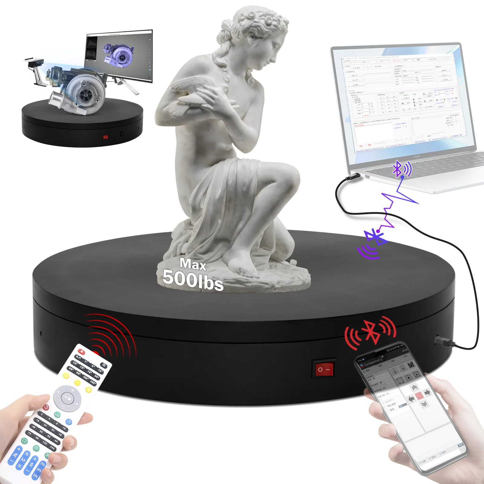 

MT400RUBL 40 см умный интеллектуальный программируемый электрический проигрыватель с USB Bluetooth ИК-пультом дистанционного управления и функцией памяти Origin