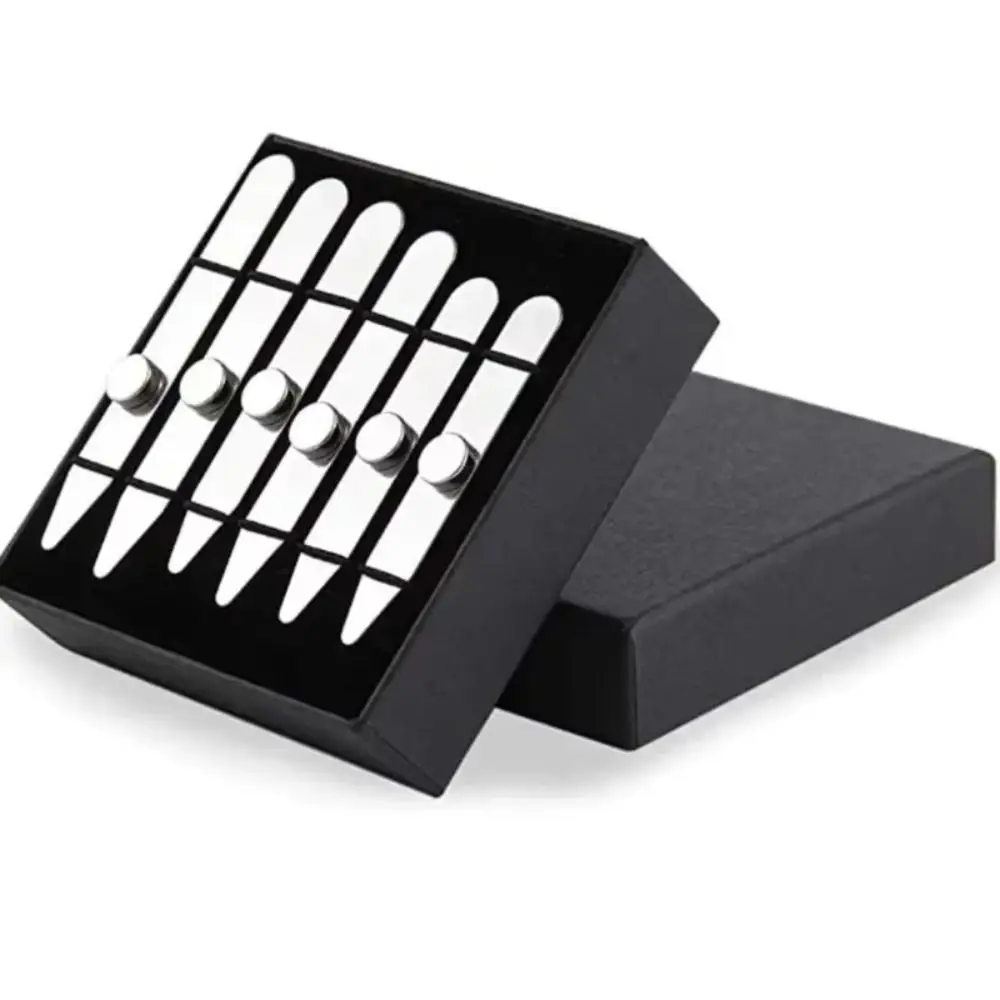 6Pcs Durable Stainless Steel Collar Stays Magnetic with Box Collar Support Collar Support Plate for Business Men
