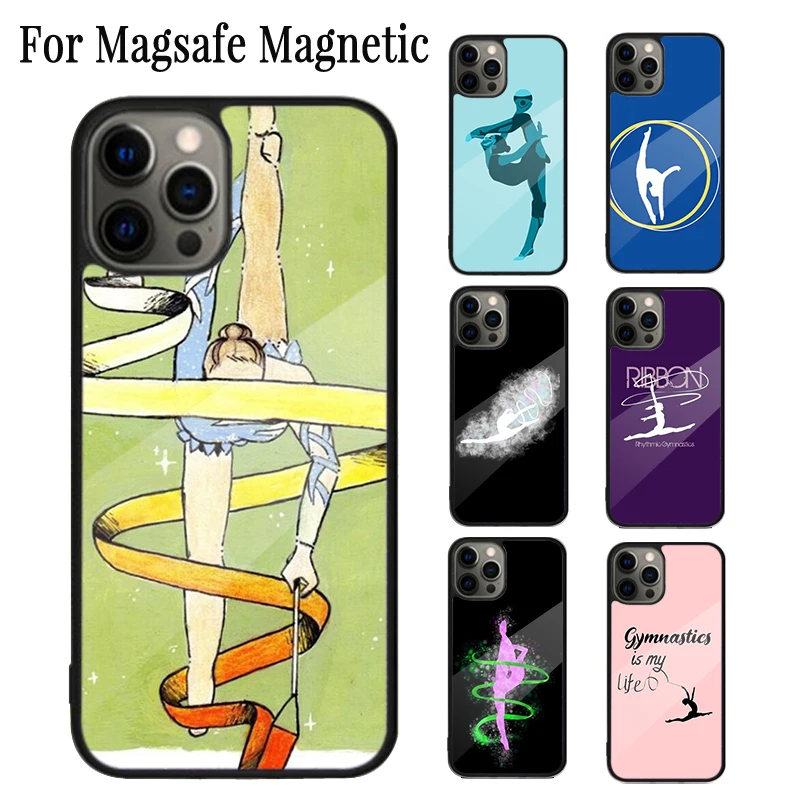 ribbon gymnastics movement Magnetic Phone Case Coque For iPhone 16 15 14 Plus 13 12 Mini 11 Pro Max Magsafe Wireless Cover