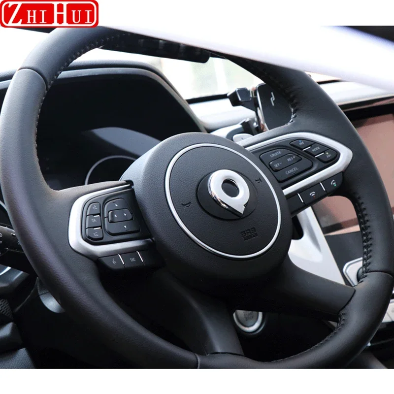 

For Great Wall GWM POER UTE 2020-2022 Car Styling Steering Wheel Decorative Cover ABS Logo Stickers Decoration Auto Accessories