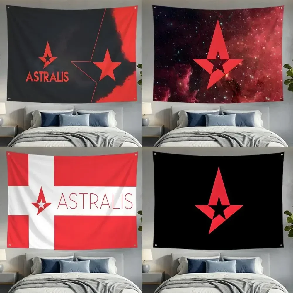 Astralis cs2 pro esports team A-Astralis Flags Lightweight no edging four rings hanging for indoor and outdoor decor