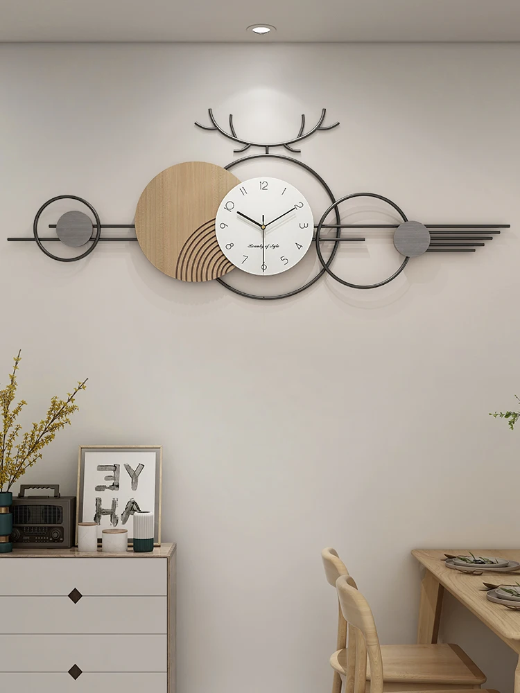 Modern Creative Wall Clock, Living Room Decor, Mute Wall Watches, Indoor Nordic Fashion, Large Wall Decoration, Hanging Pendant