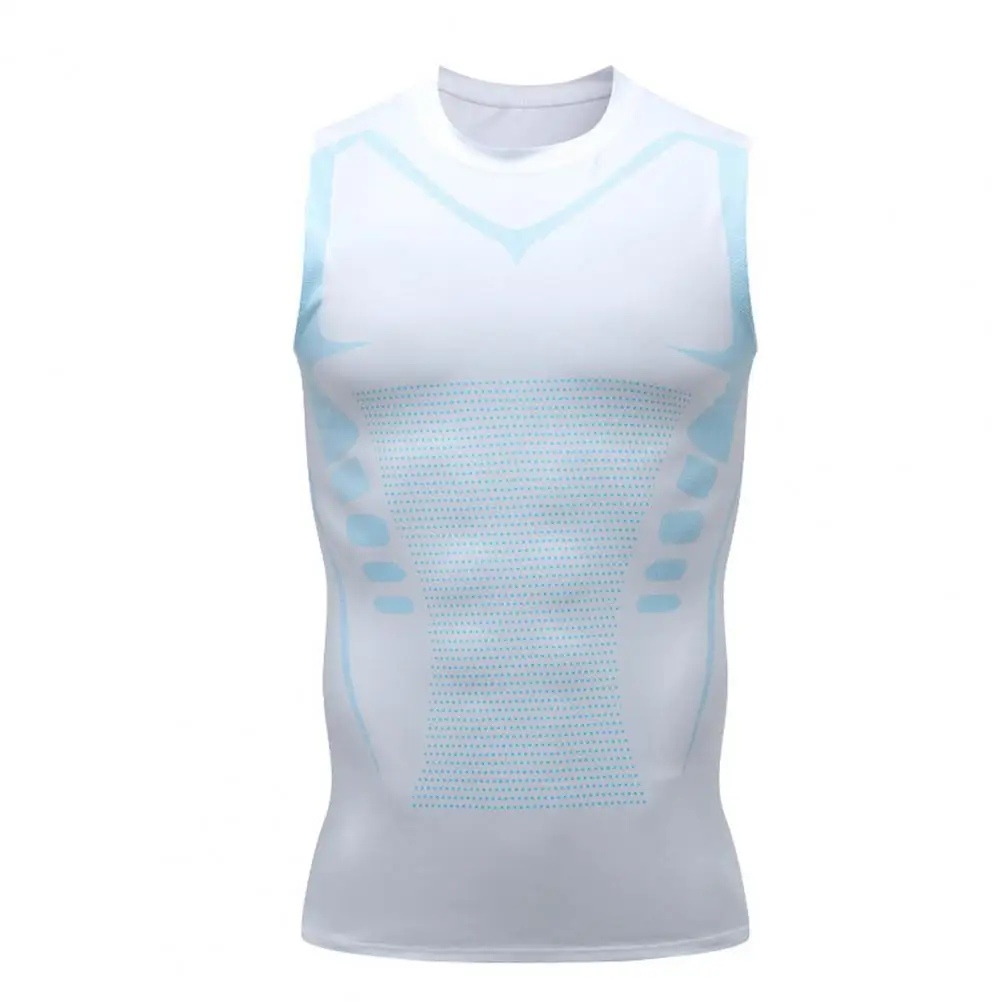 Men Belly Shaping Vest Men's High Elasticity Slim Fit Sport Vest for Gym Running Quick-drying Sleeveless for Basketball