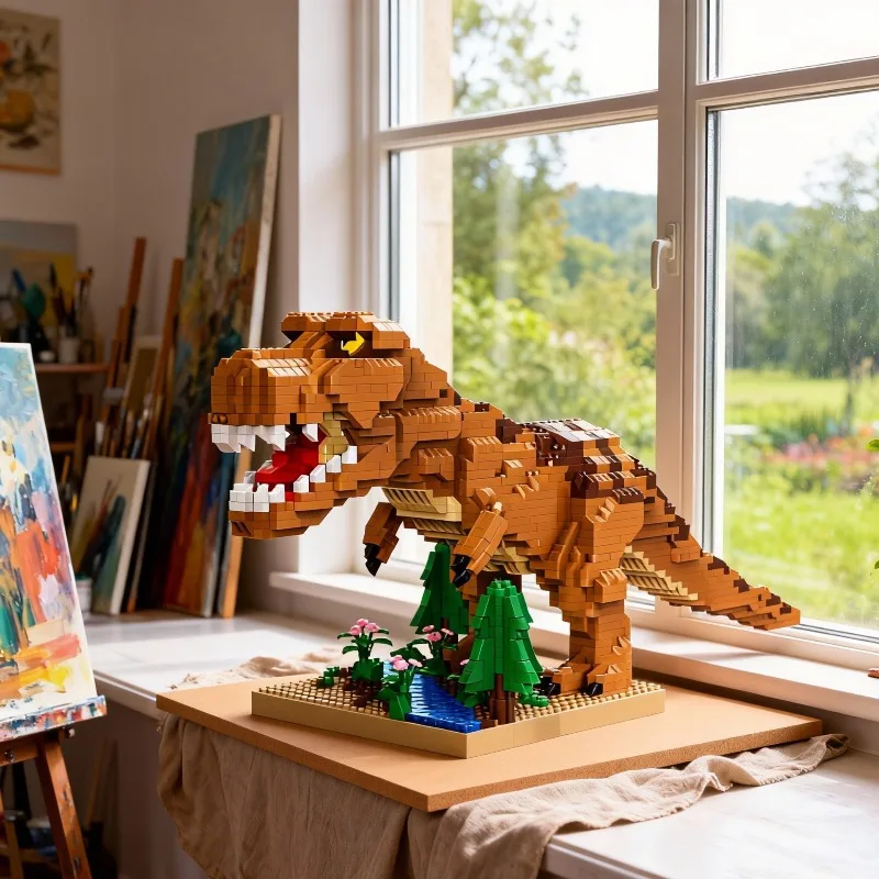 

New Dinosaur Building Block Toys Educational Splicing Toy Building Blocks Tyrannosaurus Rex Building Block Model Ornaments