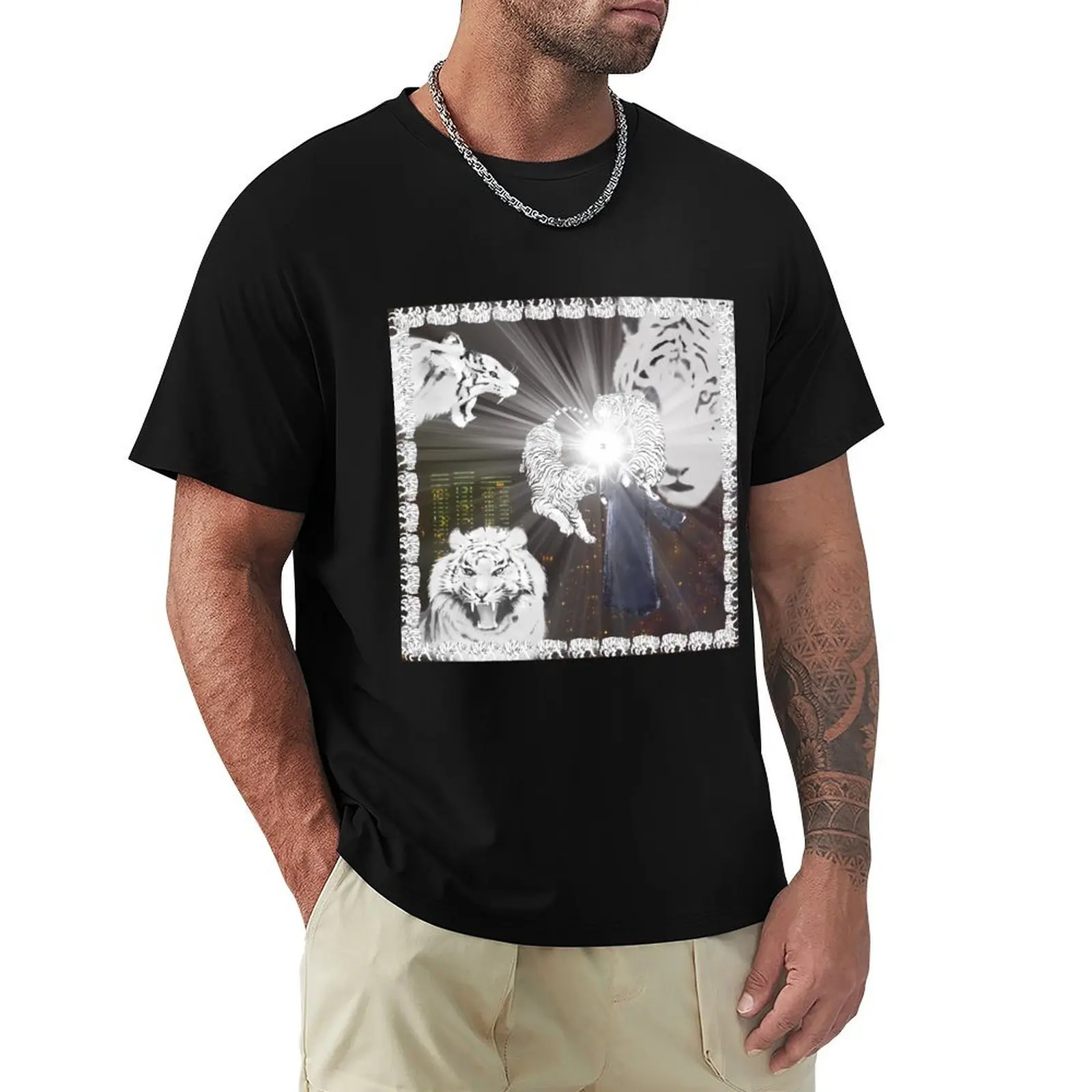 

white tiger - 2hollis T-Shirt luxury designer korean fashion custom t shirt boys animal print mens graphic t-shirts funny