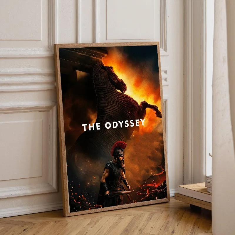 The O-Odyssey Movie Canvas Painting Print Spartan At The Battlefield Motivation Quote Poster Aesthetic Room Home Decor