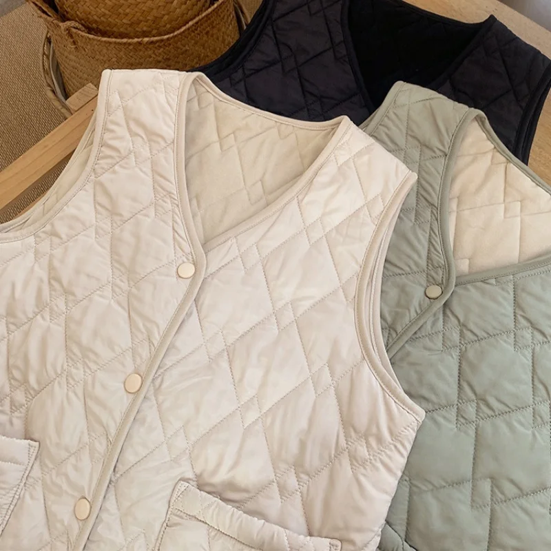 

Women's Down-Filled Vest: Autumn/Winter Warmth, Stand Collar, Sleeveless Waistcoat, Fashionable Outerwear Jacket