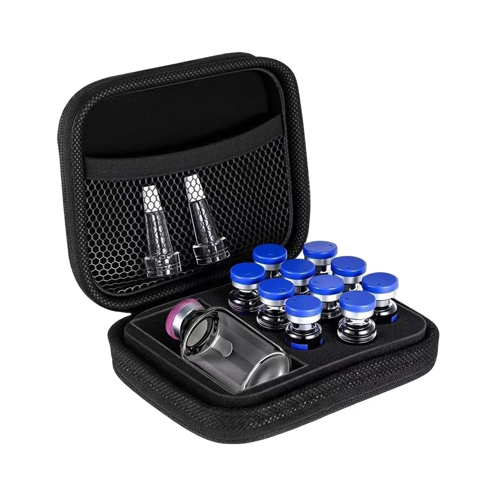 Peptide Travel Bag Dual Section Case for 3ml 30ml Vials Syringes Prep Wipes Lightweight EVA Material Easy to Carry