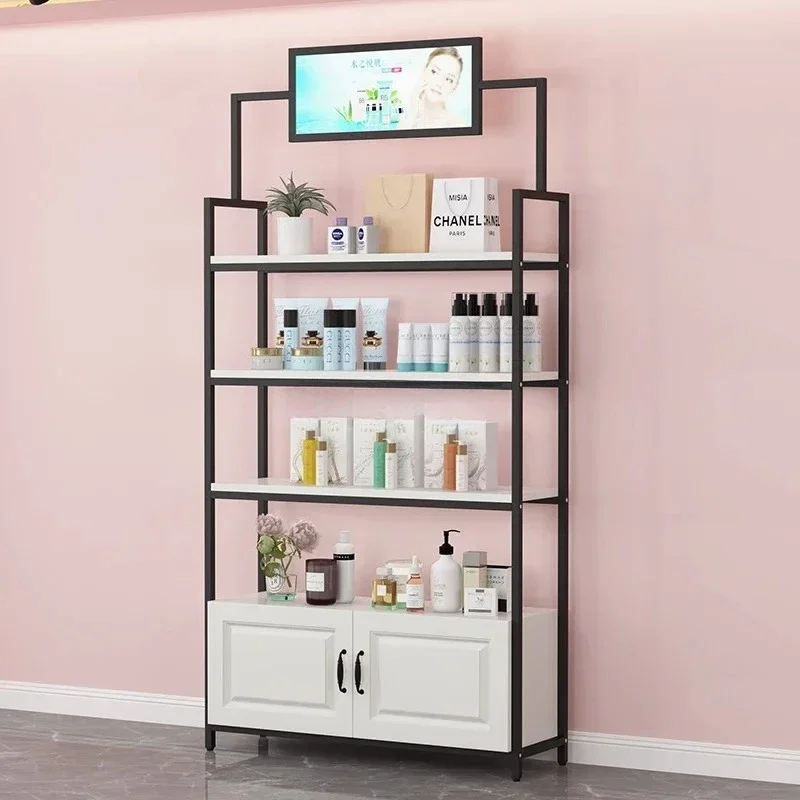 Cosmetics display cabinet with light box Multi-layer display rack Beauty salon container