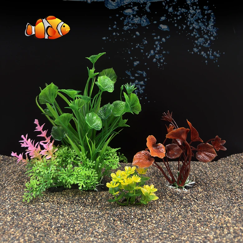 Planted Aquarium Yellow Water - 3 Stück künstliche Aquarienpflanzen, Aquarium-Dekoration, Simulation