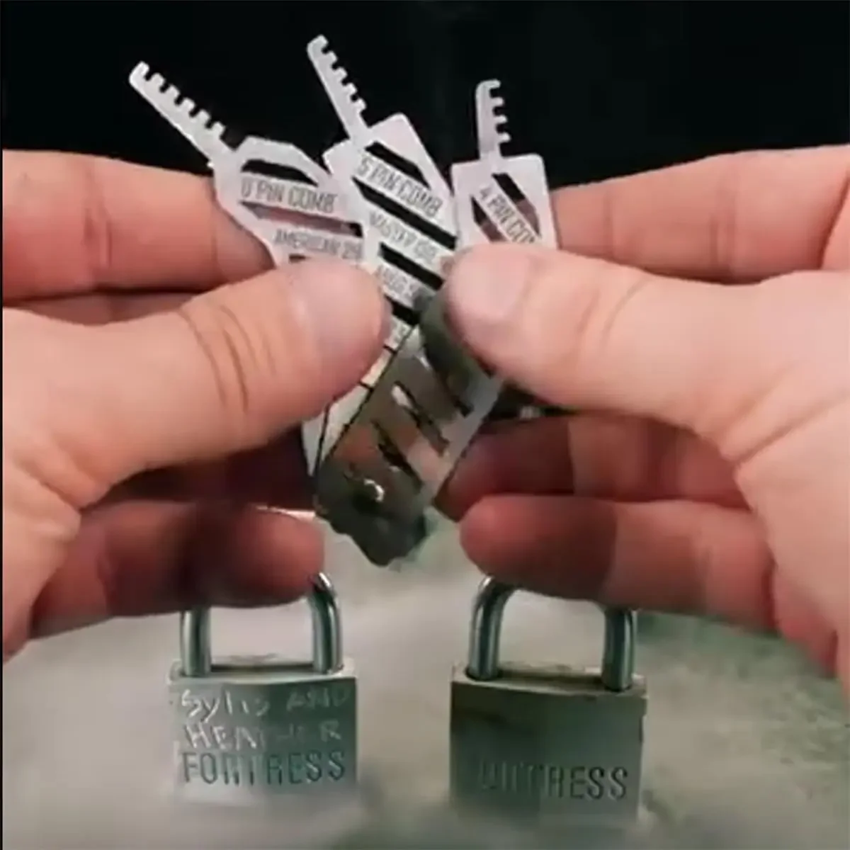 قفل اختيار أمشاط قفل يختار مجموعات قفل أداة المهنية المحمولة الفولاذ المقاوم للصدأ قفل عدة قفل قطف الأقفال #6