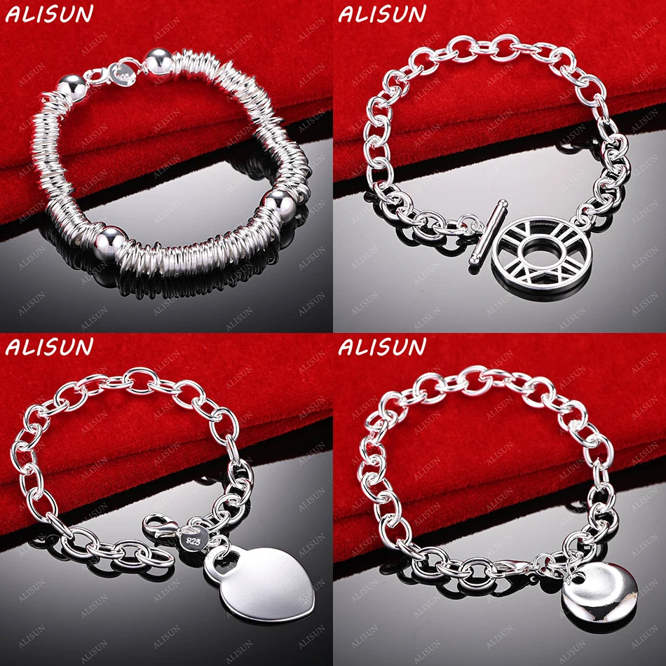 

ALISUN 925 Sterling Silver Design Geometric Bracelets For Women Men Charm Trend Birthday Gifts Fashion Party Fine Jewelry