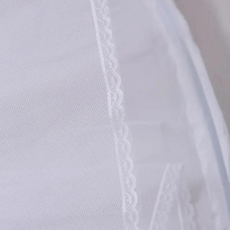 ZB91 Damen Weiß 1 Hoop A-Linie Zweilagiger Petticoat Brauthochzeitskleid Elastic Wai