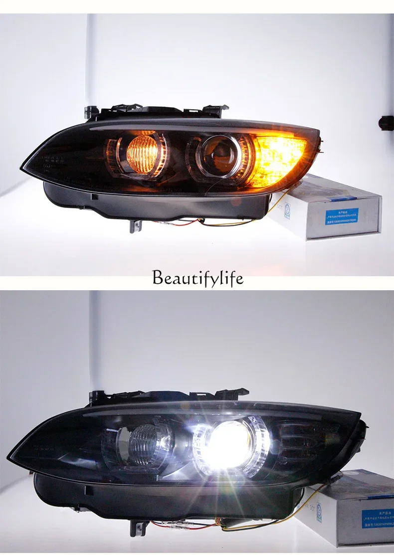 LD20Headlight Assembly 330 335 M3 Modified Led Angel Eye Lens Xenon Headlight E93