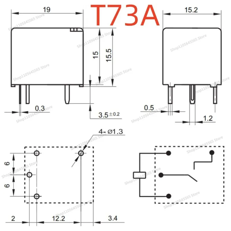 For New 4-pin Relay Y3F-SS/SH-112DM/109DM/105DM/112DMF/118DM T73A