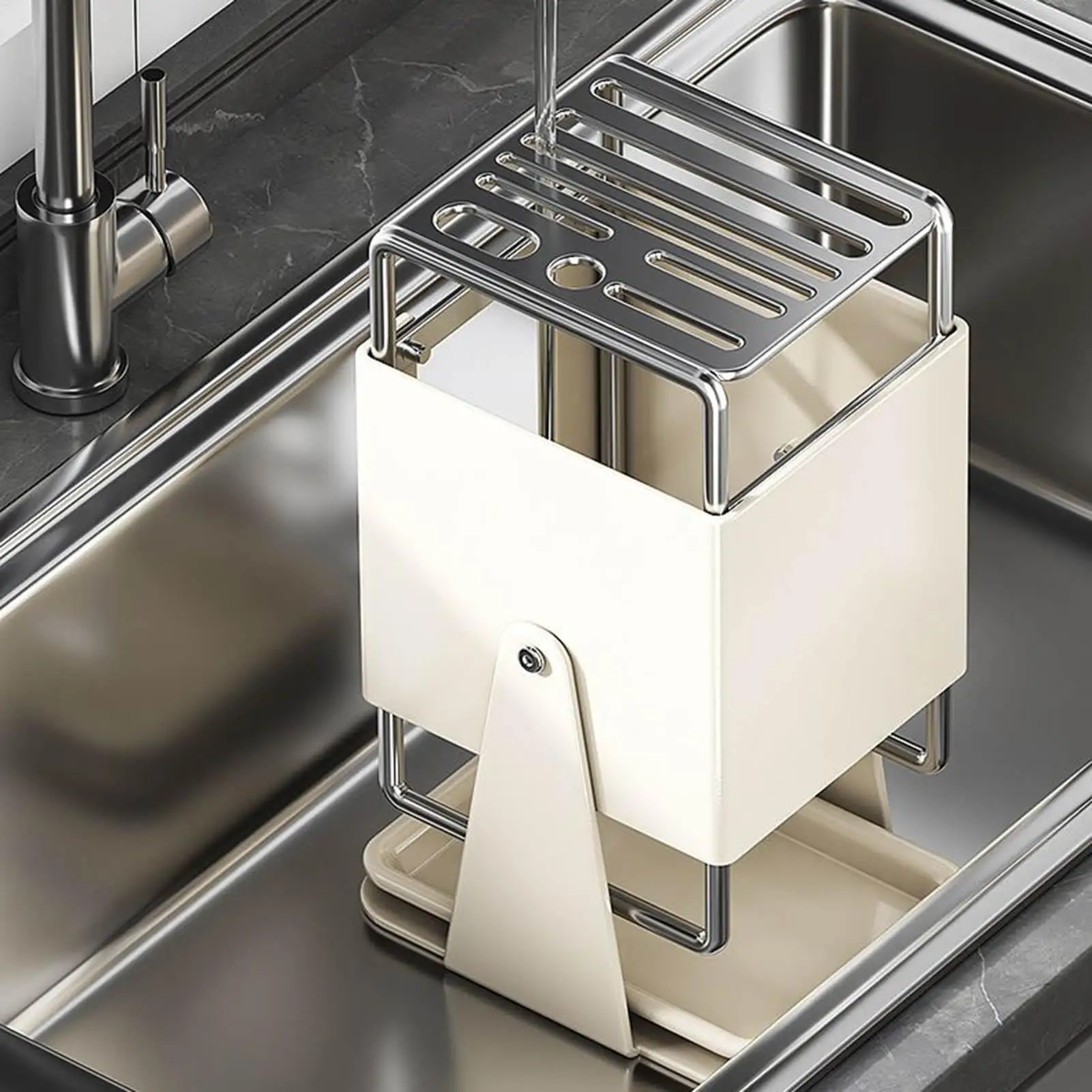 

Режущий блок, органайзер с 9 слотами и сливным поддоном, вращающийся на 30 градусов резак, стеллаж для хранения для кухонной стойки, ресторана, еды