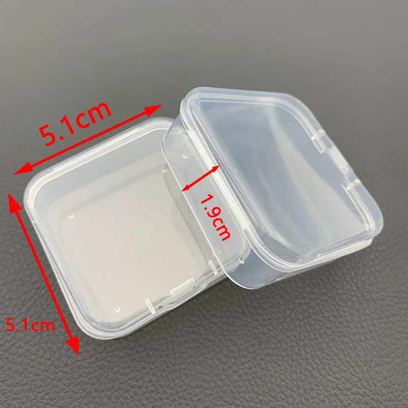 

5.1*5.1*1.9 cm Transparent Small Box Mini PP Material Plastic Square Box Storage Tool Component Watch Part Jewelry Storage Boxes