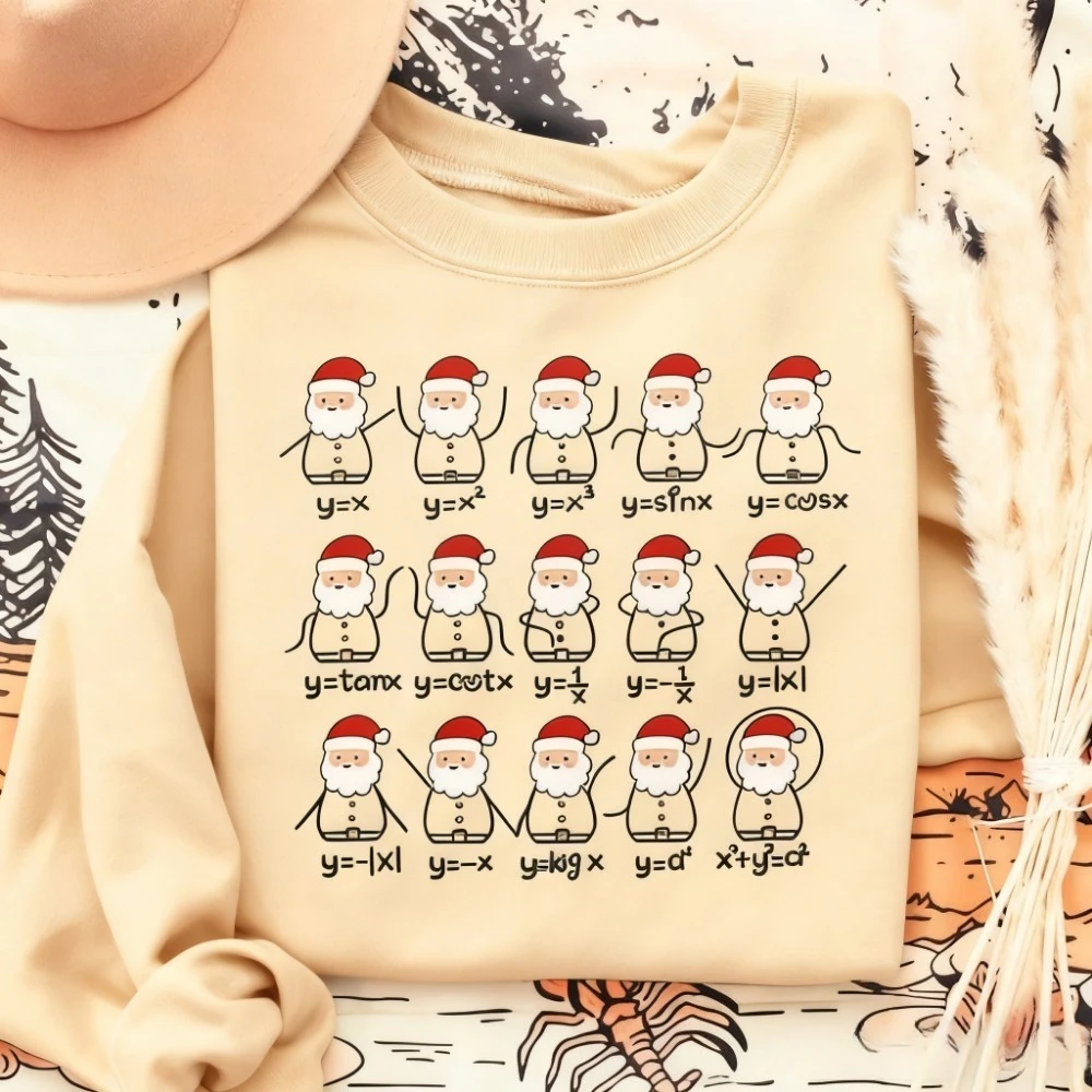 Felpa con cappuccio natalizia per insegnante di matematica Pullover per insegnante di matematica natalizia Autunno e inverno Mantieni caldo la tuta Abiti estetici