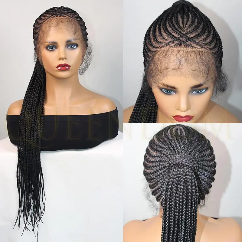 

30-дюймовый высокий хвост, полный парик спереди, синтетические плетеные парики с детскими волосами, косичка, косплей, вязанные крючком косы, парики для женщин