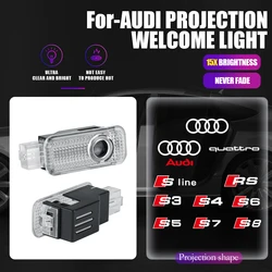 Car Door HD LED Welcome Light Laser Projector Courtesy Lamp For Audi Sline RS A4 B5 B6 B7 A1 A3 A6 C5 A5 A7 Quattro Q3 Q5 Q7 TT