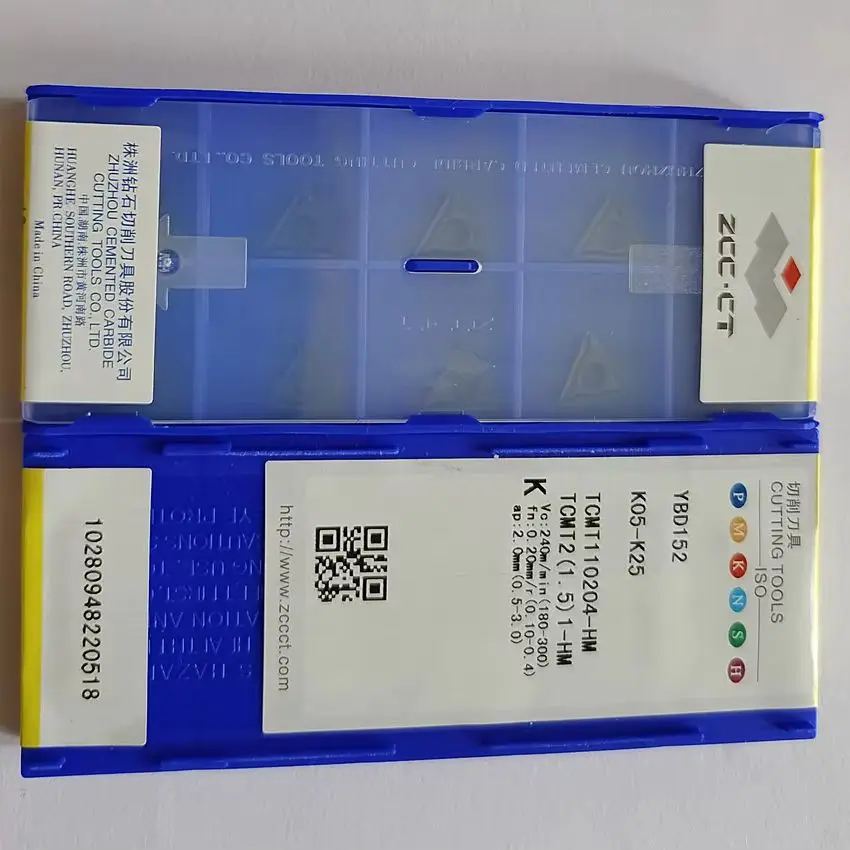 

TCMT110204-HM YBD152/TCMT110208-HM YBD152 TCMT21.51 TCMT21.52 TCMT11 ZCC.CT CNC carbide turning inserts For Cast iron 10pcs/box