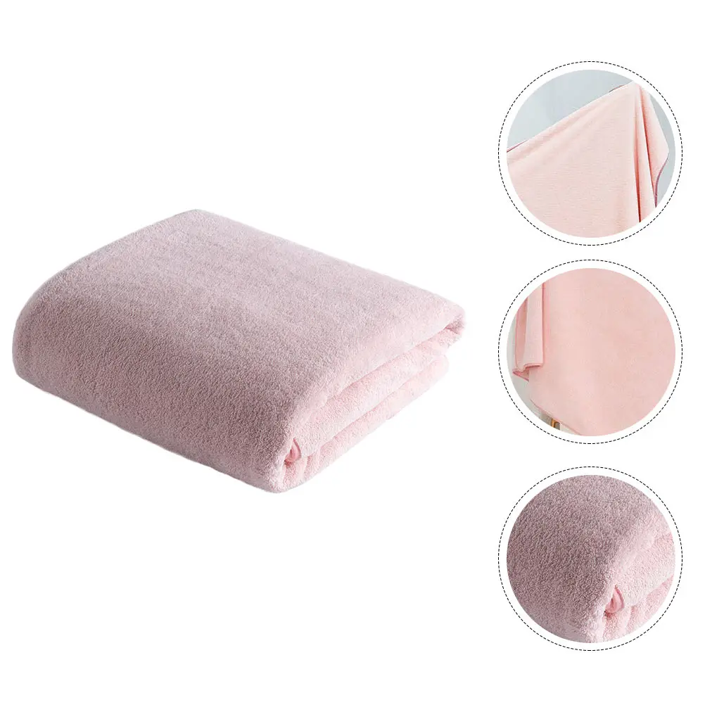 

Quick Dry Bath Towel Coral Fleece Absorbent Soft Skin-Friendly No Lint Pilling Resistant For Women Adult Household Use