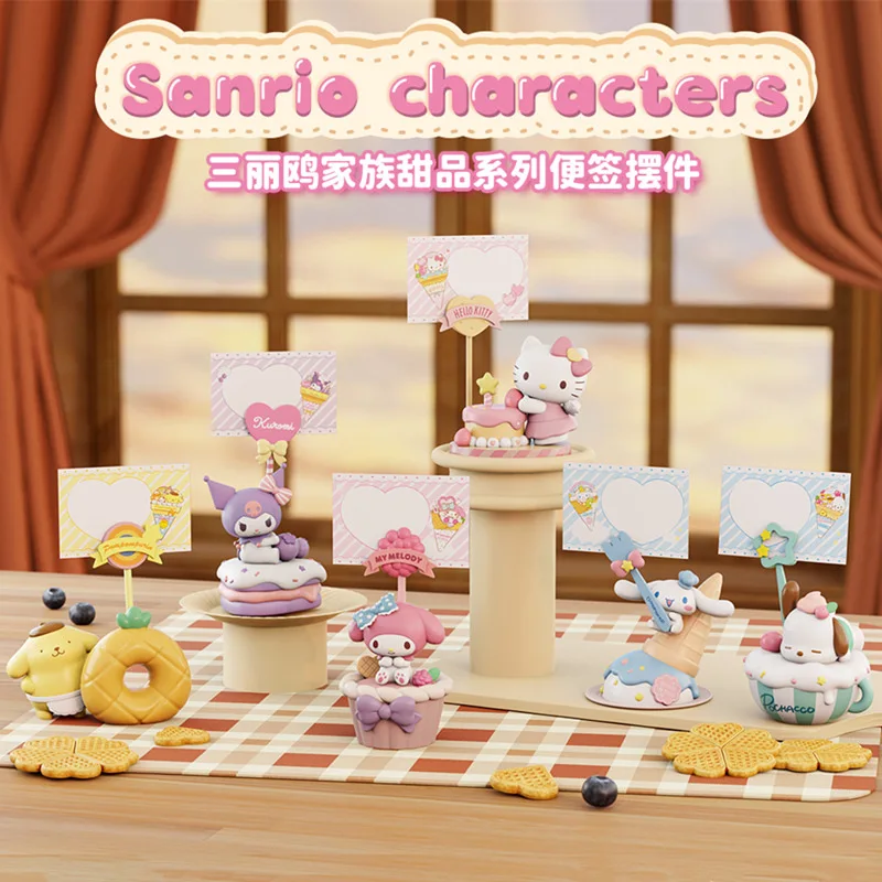 Sanrio Dessert Series Note Ornament Accessorie Cute Desktop Decor Notes Left HelloKitty Melody Kuromi Cinnamoroll Action Figures