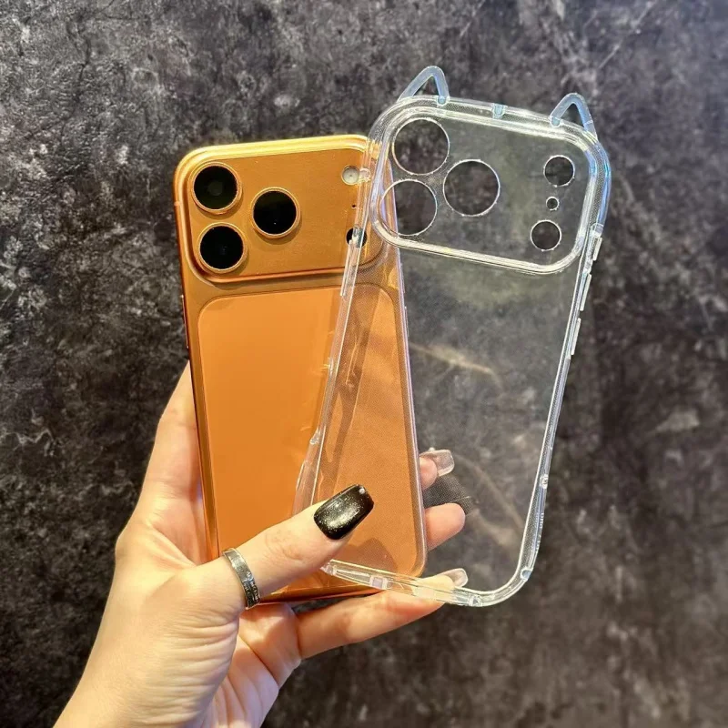 

Airbag Anti-Fall Cat ear cases are suitable foriphone17promaxPopular mobile phone cases, trendy and simple13Series of phone case