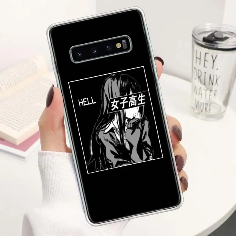 Sad Japanese Anime Aesthetic Coque Phone Case For Samsung Galaxy S24 S23 Ultra S22 S21 S20 FE S10 Plus S10E S9 S8 + Lite Soft