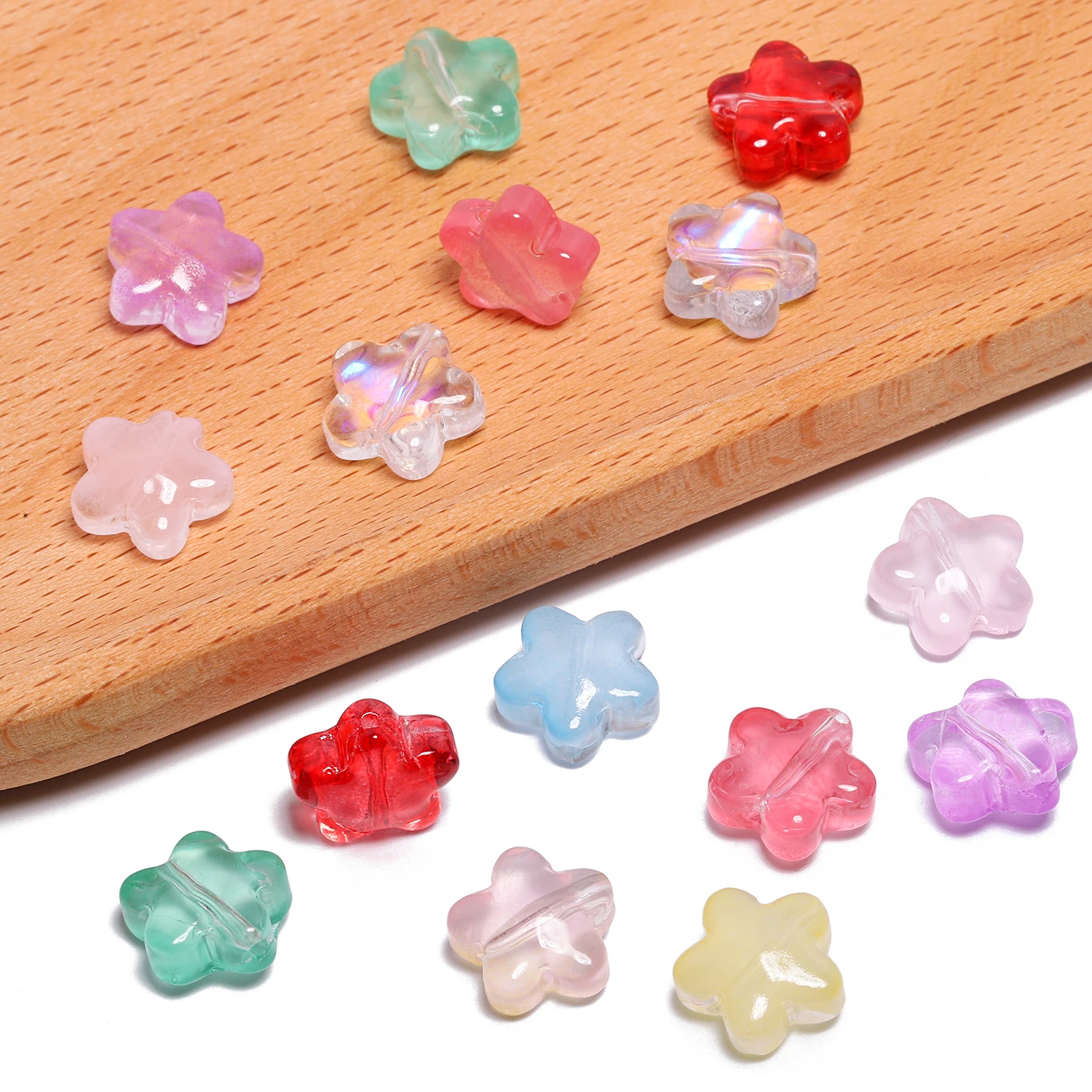 20pcs Five-pointed Star Colorful Lampwork Czech Beads Loose Glass Beads for Jewelry Making DIY Necklace Accessories 11.5mm