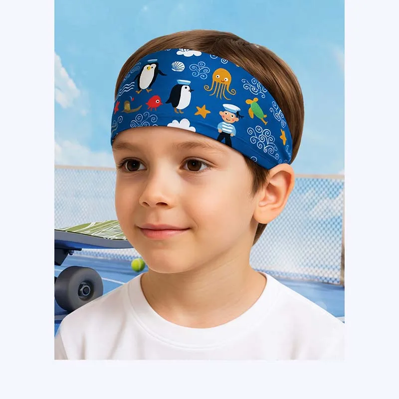 الصيف الاطفال عقال للجنسين الرياضة العصابة لطيف مطبوعة مرونة امتصاص العرق أغطية الرأس تشغيل عصابة رياضية في الهواء الطلق
