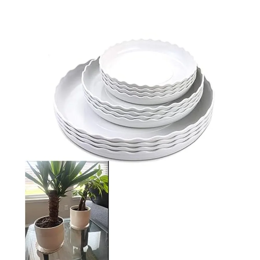 

Wave Plant Saucer - Plastic Flower Pot Drip Trays/Durable Heavy Duty Plant Tray for Indoor and Out Door Plant 6/8/10 inch