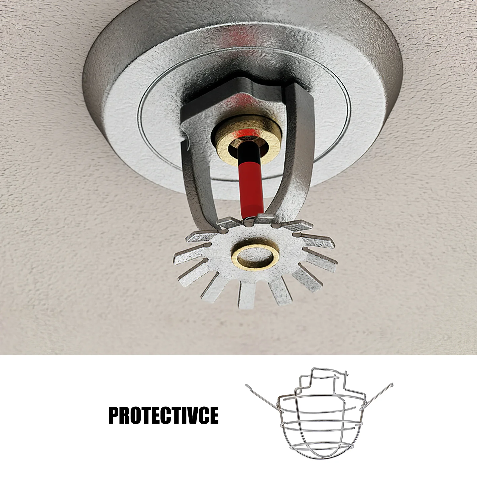 Sprinkler Metal Fire Sprinkler Cover Impact Resistant Protection Bracket For Ceiling Residential Commercial