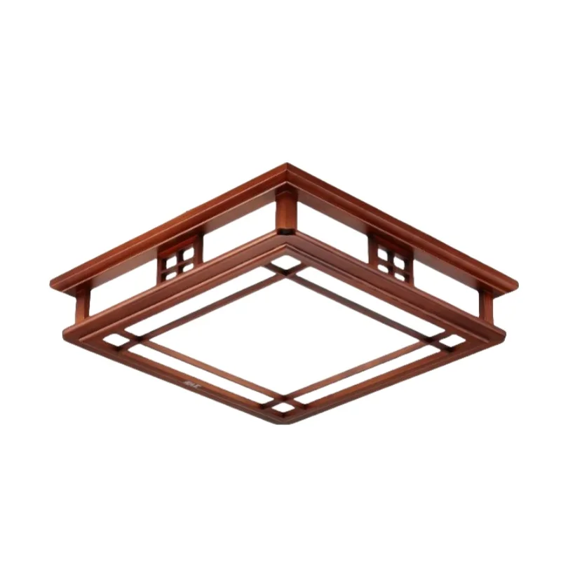 Chinese Style Ceiling Light Mahogany Finish  Solid Wood LED Lighting Fixture for Study, Bedroom, Living Room,attic,Tatami