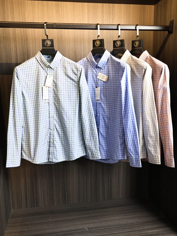 

Дышащая рубашка из хлопка, лиоцелла и льна с длинным рукавом, приятная для кожи, мужская, деловая, модная, с воротником, весна-осень, универсальная, современная