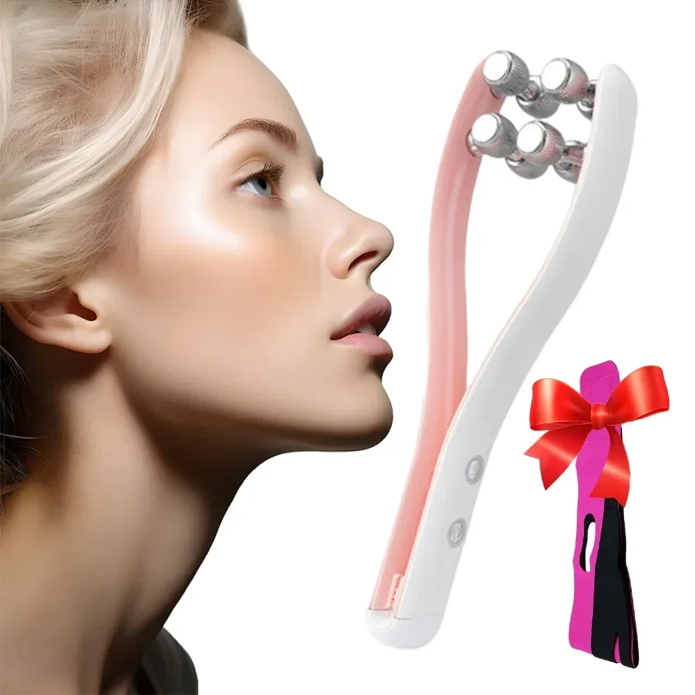 Face Lifting Roller RF Facial Massager Y-vorm Lifting EMS Body Massager Chin Lift Up Thuisgebruik Schoonheid Instrument Huidverzorging Tool