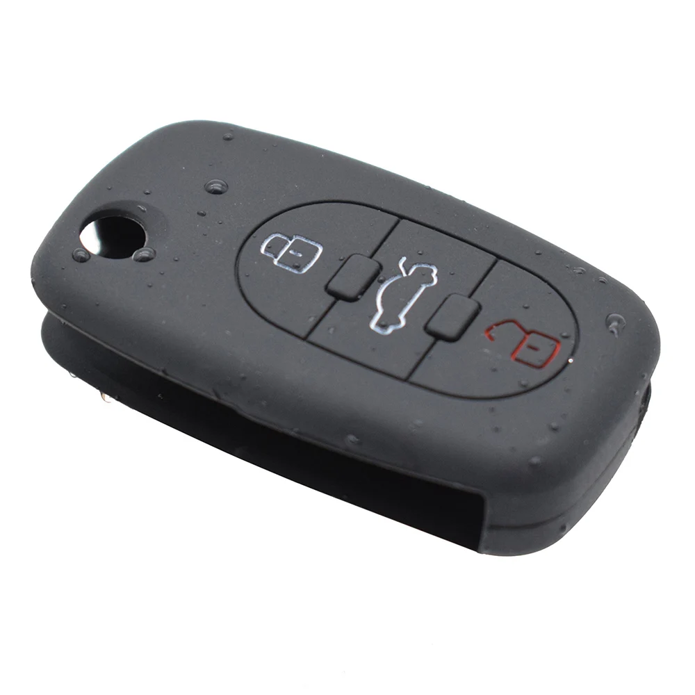 Silicone Key Case Fob For Audi A2 A3 S3 A4 S4 RS4 A6 S6 allroad A8 S8 TT Roadster Cabriolet 1997-2006 Remote Key Cover Shell