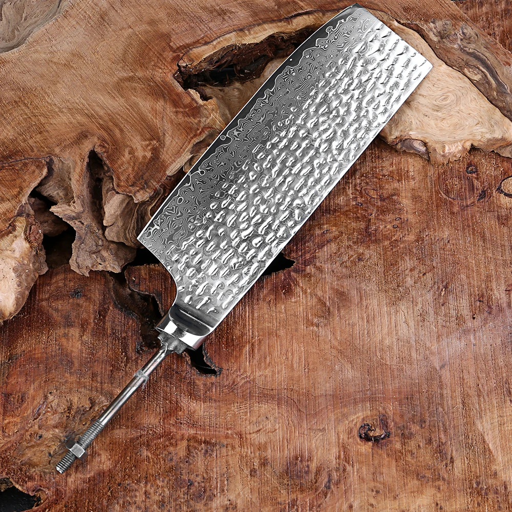 Hand Forged Hammered Damascus kitchen knife blanks Japanese Damascus Steel Blade Blank Nakiri Knife Making Material DIY knife