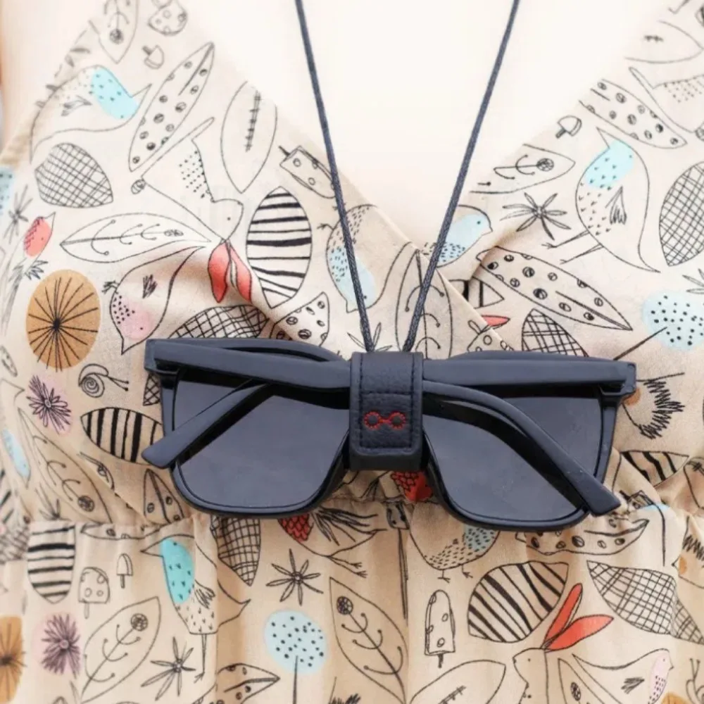 Cuerda para gafas ajustable portátil de cuero PU, gafas de sol multifuncionales, Clip para el cuello, cordón colgante para gafas, cordón para mujeres y hombres