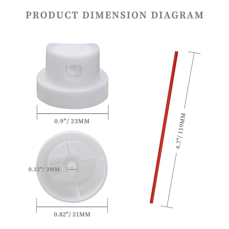 Capuchons de peinture en aérosol adaptés aux canettes femelles, capuchon illac, buse de pulvérisation, buses de peinture en aérosol, embouts de peinture en aérosol, tube fin rouge, paquet de 20, 75 PRV