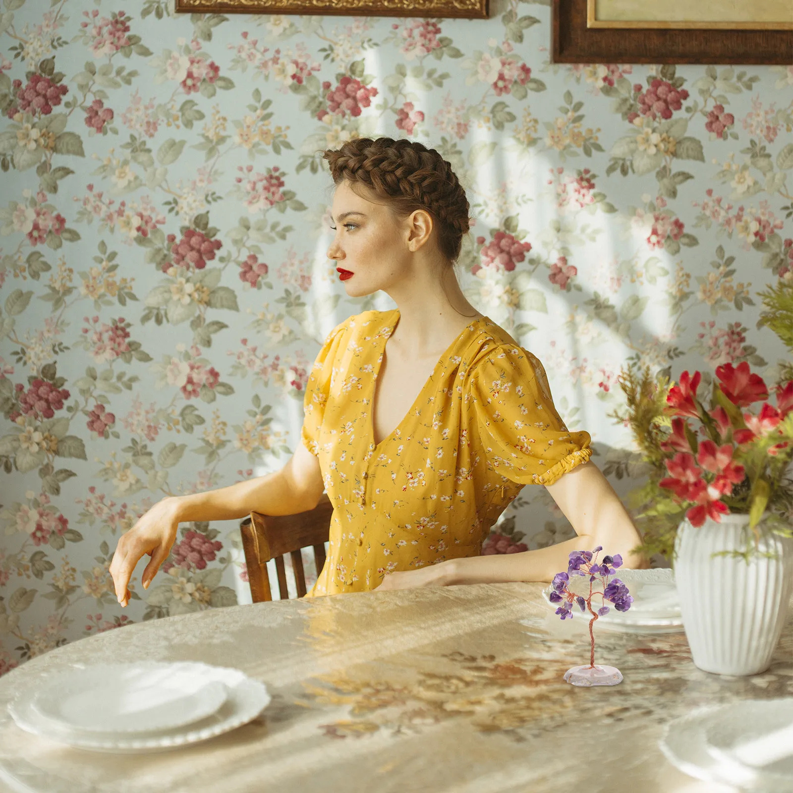 

1Pcs Crystal Wishing Tree Desktop Ornament Stable Base Home Office Decor Exquisite Fortune Tree Craft Practical Tabletop