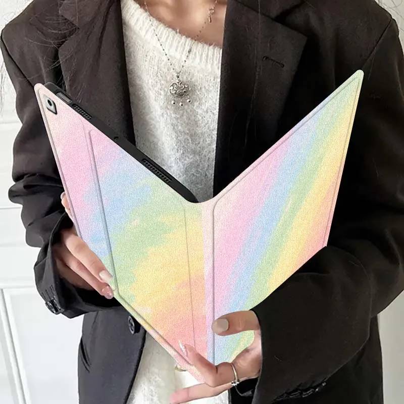Pastel Colorful Brushstroke For Samsung Galaxy Tab S11 S10 S9 S8 S7 S6 A9 A8 A11 Lite FE Plus Pen Tray Tablet Case Soft