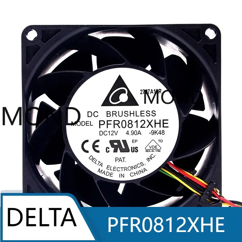 

Delta PFR0812XHE Server Cooling Fan Double Ball Bearing Car Booster Violent Fan Radiator Cooler PWM 13800 RPM 12V 4.9A 8CM 8038