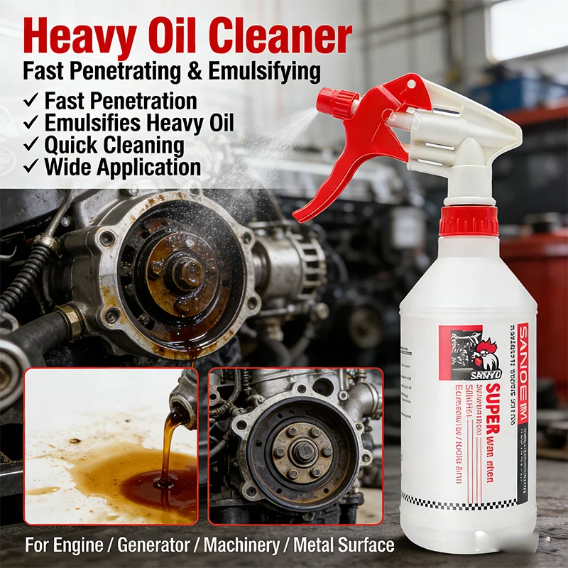 Limpiador de aceite pesado SANVO para desengrasar y renovar motores, maquinaria y superficies metálicas 530ml