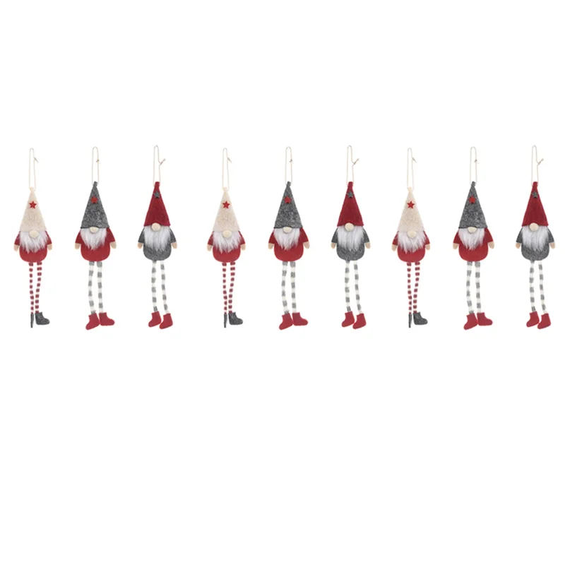 9 حزمة عيد الميلاد مجهولي الهوية طويلة الساق جنوم سانتا شجرة عيد الميلاد معلقة قطرة زخرفة زينة للمنزل قلادة الهدايا-B09B