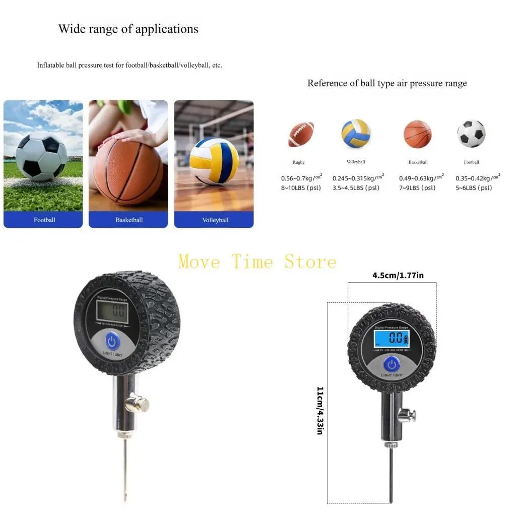 

92ME Цифровой измеритель давления спортивного мяча Перезаряжаемый прибор для проверки давления воздуха в мяче